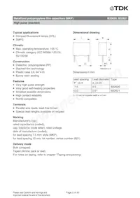 B32620J0822J289 Datasheet Pagina 2