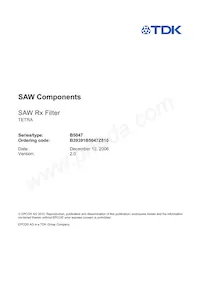 B39391B5047Z810 Datasheet Pagina 3