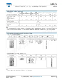 CRCW20104R70FNTF Datasheet Page 2