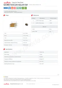 GCM2165C2A182JA16D Datasheet Copertura