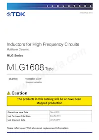 MLG1608SR82JT000 Datasheet Cover