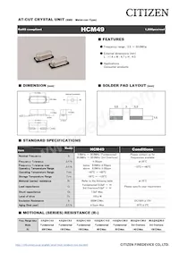 HCM49-3.579545MABKTR Datasheet Cover