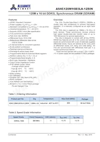 AS4C128M16D3LA-12BINTR Datasheet Pagina 2