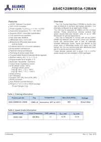 AS4C128M8D3A-12BAN Datasheet Pagina 2