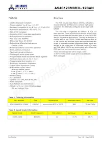 AS4C128M8D3L-12BAN Datasheet Page 2