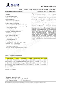 AS4C16M16D1-5TIN Datasheet Cover