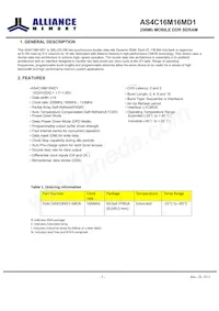 AS4C16M16MD1-6BIN Datasheet Pagina 3