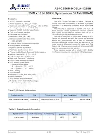 AS4C256M16D3LA-12BINTR Datasheet Page 2