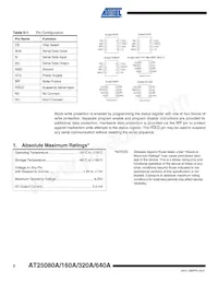 AT25320AY6-10YH-1.8 Datasheet Page 2