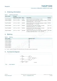 74AUP1G98GN數據表 頁面 2