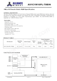 AS1C1M16PL-70BIN Datasheet Pagina 2