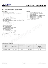 AS1C4M16PL-70BIN Datenblatt Seite 2