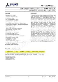 AS4C32M16D1-5BINTR Datasheet Pagina 2