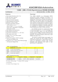 AS4C8M16SA-6BANTR Datenblatt Seite 2