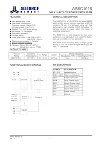 AS6C1016-55BIN Datasheet Pagina 2