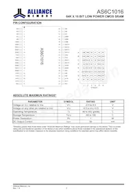 AS6C1016-55BIN Datasheet Pagina 3