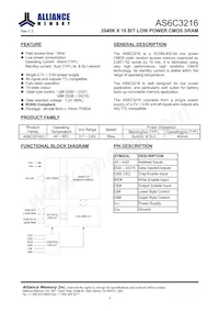 AS6C3216-55BIN Datasheet Page 2