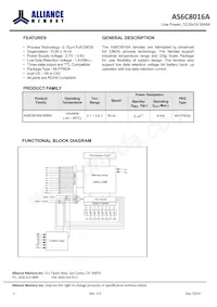 AS6C8016A-55BINTR數據表 頁面 2