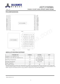 AS7C316098A-10BINTR Datasheet Pagina 3