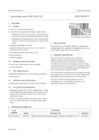 UDA1334ATS/N2 Datasheet Pagina 3