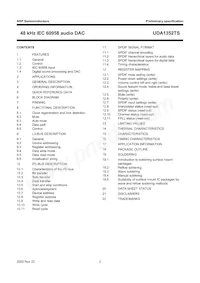 UDA1352TS/N3 Datasheet Pagina 2