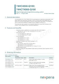 74HCT4066D-Q100 Datasheet Cover