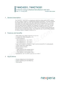 74HCT4351DB Datasheet Cover