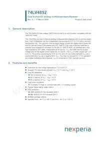 74LV4052PW/AUJ Datasheet Cover