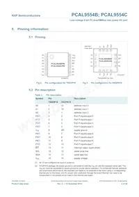 PCAL9554CBS Datasheet Page 4