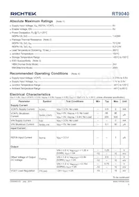 RT9040GQW(2) Datasheet Pagina 3