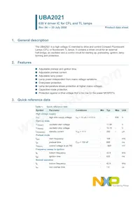 UBA2021P/N2 Datasheet Cover