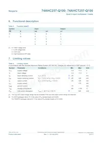 74AHC257D-Q100J Datasheet Page 5