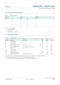 74AHCT257PW數據表 頁面 5