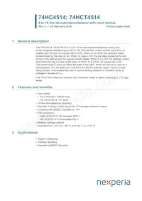 74HC4514DB Datasheet Copertura