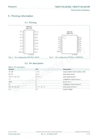 74HCT153D-Q100J數據表 頁面 3