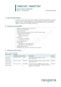 74HCT157PW Datasheet Cover