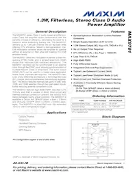 MAX9701ETG+T Datasheet Copertura