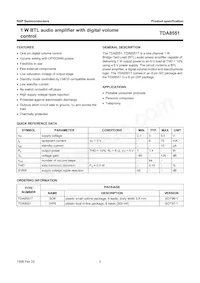 TDA8551T/N1 Datenblatt Seite 2