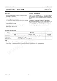 PCF1175CT/F2 Datasheet Pagina 2