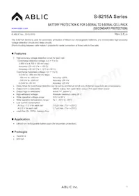 S-8215AAQ-K8T2U Datasheet Copertura