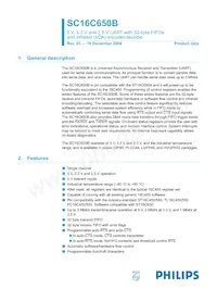 SC16C650BIBS Datasheet Copertura