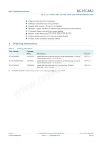 SC16C850IBS Datasheet Page 2