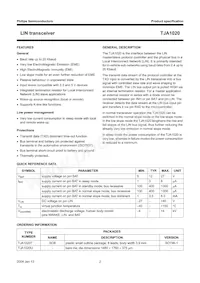 TJA1020T/VM Datasheet Pagina 2