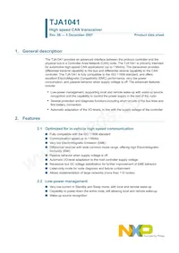 TJA1041T/VM Datasheet Cover