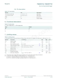 74AHC14PW/AUJ Datasheet Page 3