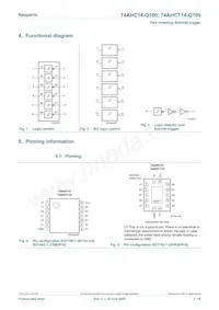 74AHCT14BQ-Q100 Datasheet Page 2