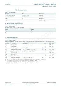 74AHCT14BQ-Q100 Datasheet Page 3