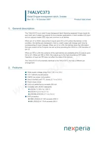 74ALVC373PW Datasheet Cover