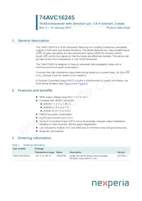 74AVC16245DGG Datasheet Cover