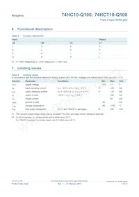 74HCT10D-Q100J Datasheet Page 3